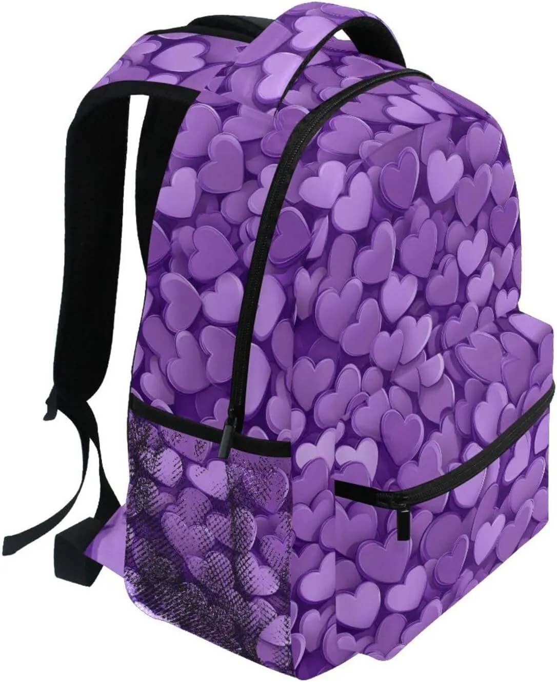 Day Backpack for Teacher Nurse Waterproof Stylish Travel Bags with Chest Strap for Travel Trip Purple Heart Day Purple Heart