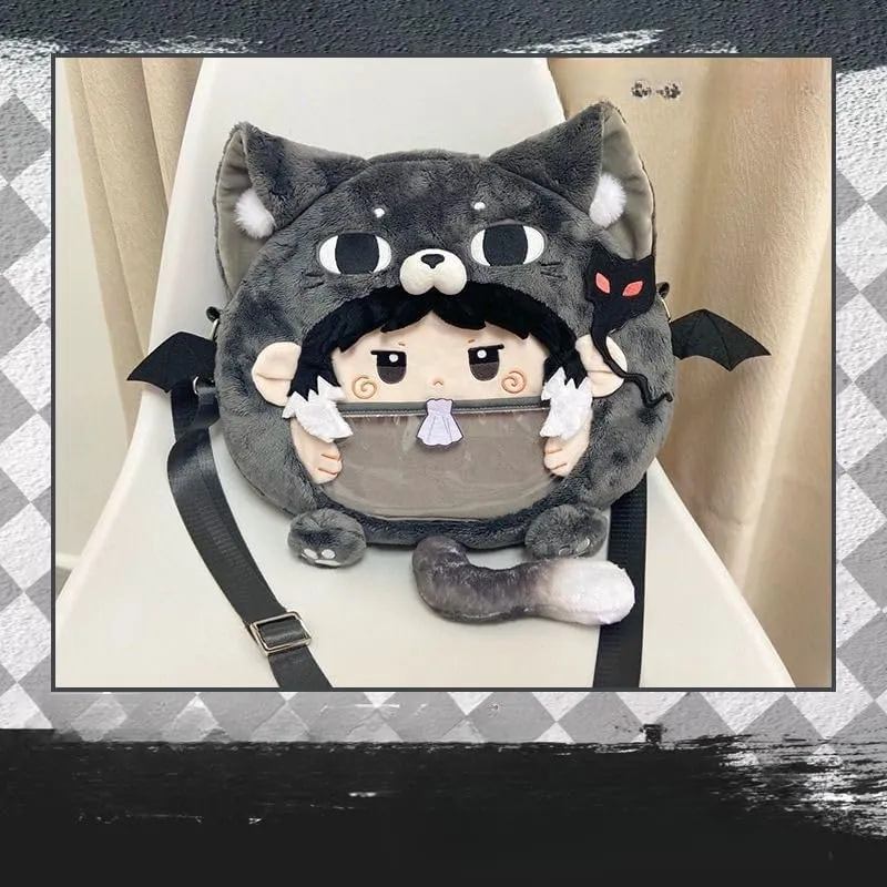 Dazai Osamu Nakahara Chuuya Ita Bag Anime Character Cute Backpack Clear Crossbody Shoulder Bag Pin Display Bag, Akutagawa Ryunosuke2, Medium