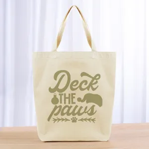 Deck the Halls Tote Bag - khaki