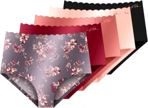 Delta Burke Marilyn Laserr Shine Brief Panties with Scalloped Waist 5-Pack