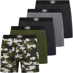 Dickies 5 Pack Mens Boxer Briefs With Pouch, Moisture Wicking Performance Underwear For Men