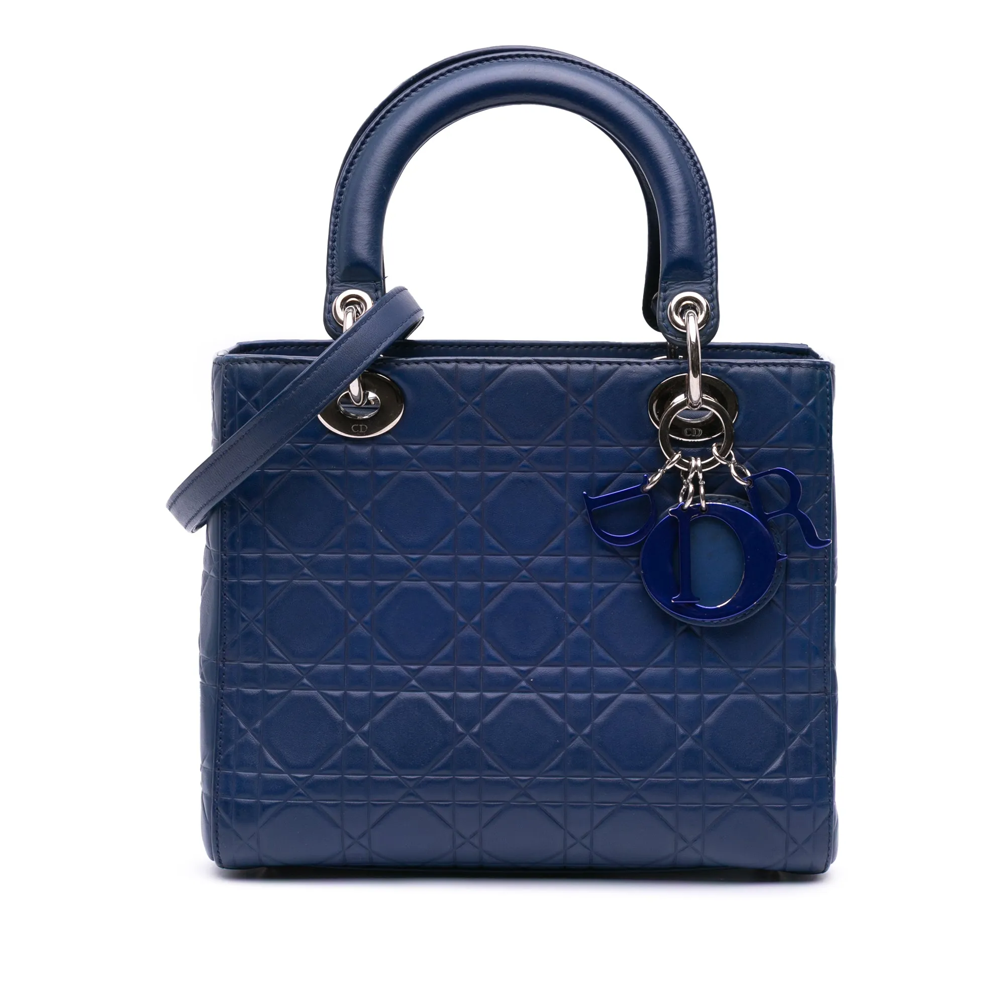 Dior Medium Ultra Matte Calfskin Embossed Cannage Lady Dior