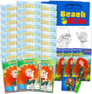 Disney Brave Mini Party Favors Set for Kids - Bundle with 24 Mini Brave Grab n Go Play Packs with Coloring Pages, Stickers and More (Brave Birthday Party Supplies)