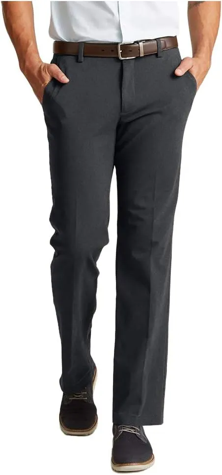 Dockers Men's Straight Fit Workday Khaki Smart 360 Flex Pants (Regular and Big & Tall), Noir Heather, 32W x 34L