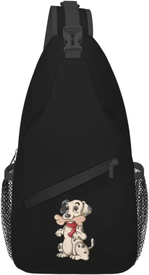 Dogs Chewing On Bones Crossbody Bags For Women Men Chest Backpack Gym Shoulder Bag Travel Outdoor Sports Casual Crossbody Bags