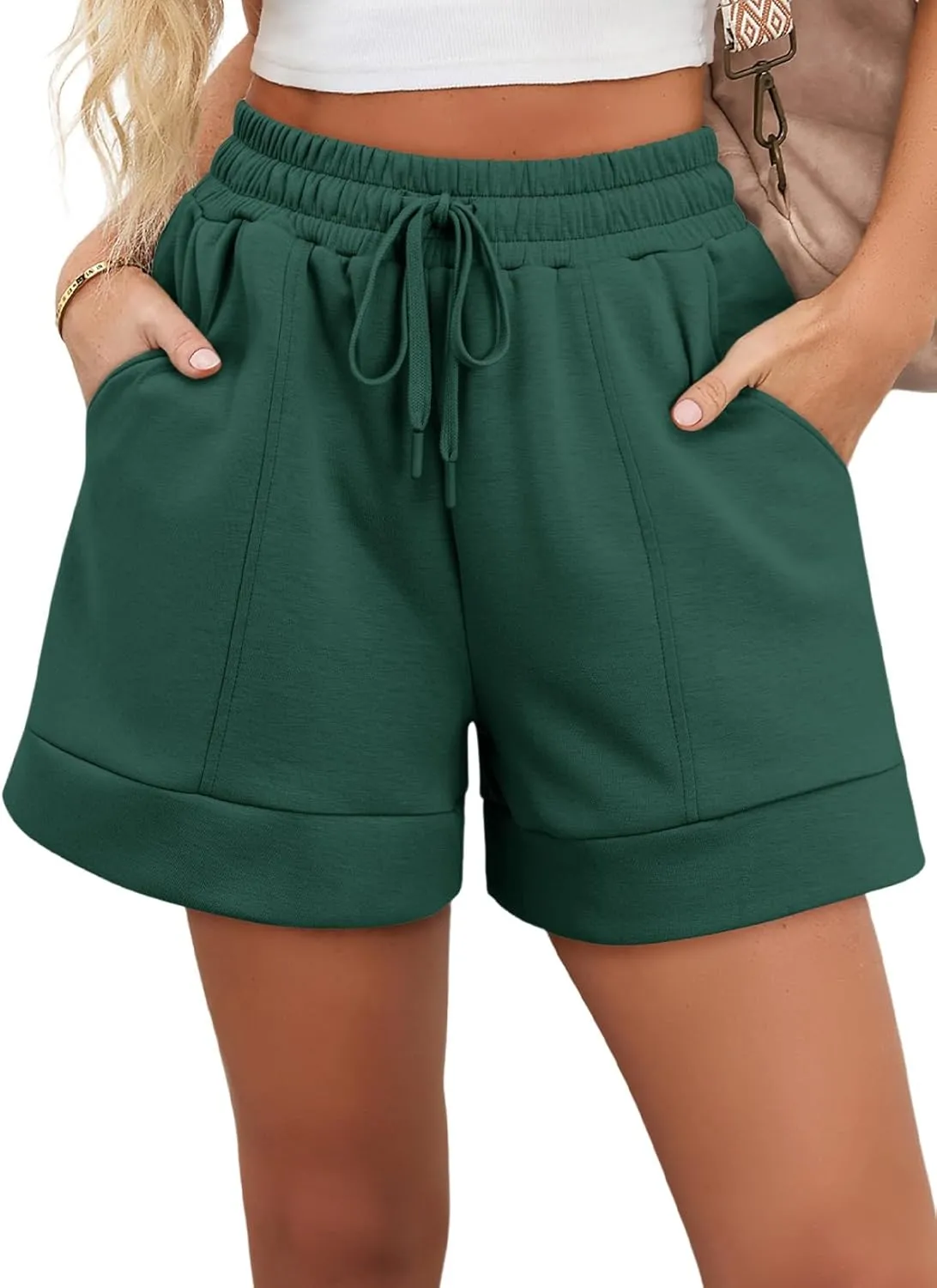Dokotoo Women's Air Layer Casual Comfy Moisture Wicking Drawstring Shorts with Pockets