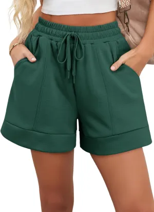 Dokotoo Women's Air Layer Casual Comfy Moisture Wicking Drawstring Shorts with Pockets