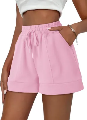 Dokotoo Women's Air Layer Casual Comfy Moisture Wicking Drawstring Shorts with Pockets