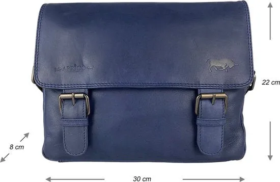 Donkerblauwe leren schoudertas voor dames – stijlvolle messenger bag, perfect als crossbody tas voor dagelijks gebruik.