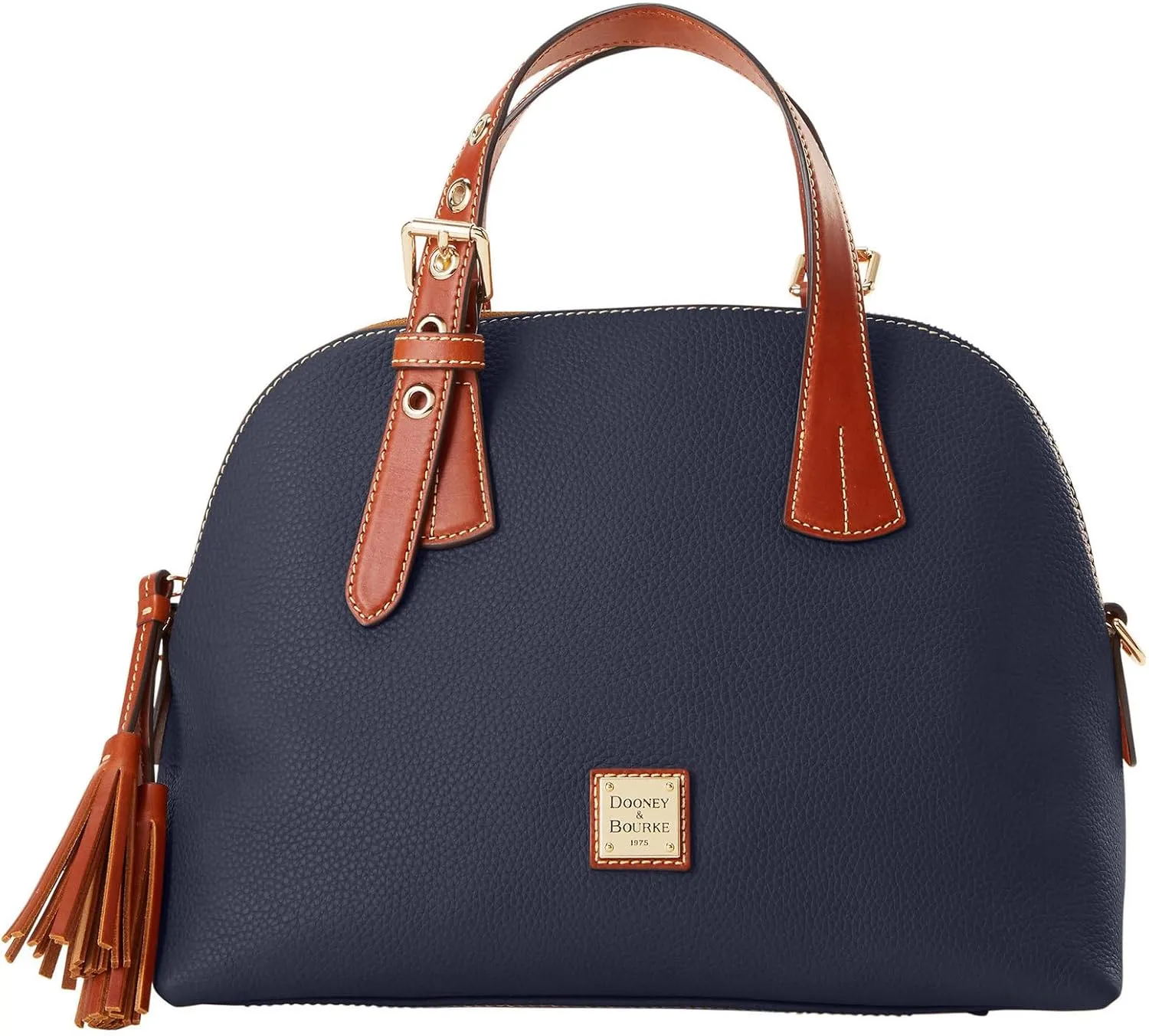 Dooney & Bourke Leather Satchel Bags for Women, Pebble Grain Aubrey Small Satchel Handbag with Crossbody Strap