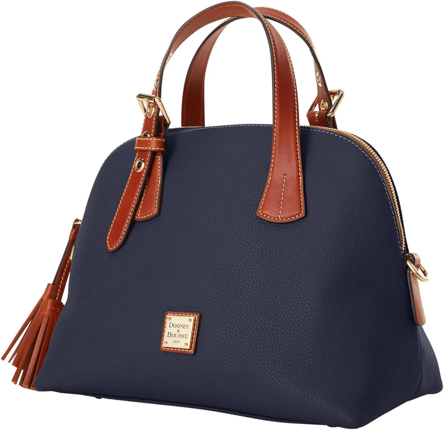 Dooney & Bourke Leather Satchel Bags for Women, Pebble Grain Aubrey Small Satchel Handbag with Crossbody Strap