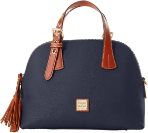Dooney & Bourke Leather Satchel Bags for Women, Pebble Grain Aubrey Small Satchel Handbag with Crossbody Strap