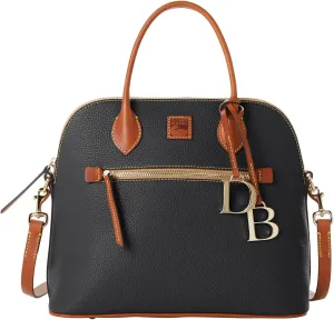 Dooney & Bourke Satchel Bags for Women, Pebble Grain Leather Domed Satchel Handbag with Optional Crossbody Bag Strap