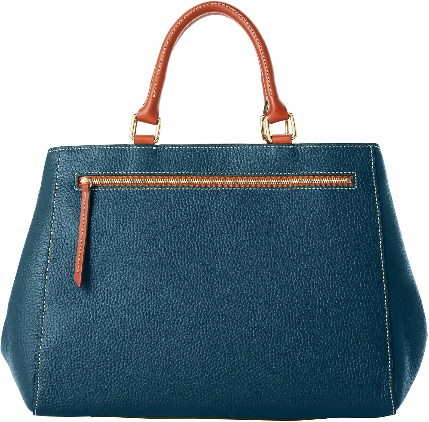Dooney & Bourke Satchel Bags for Women, Pebble Grain Leather Zip Satchel Handbag with Crossbody Strap
