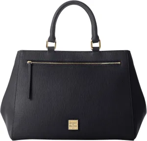 Dooney & Bourke Satchel Bags for Women, Saffiano Leather Satchel Handbag with Top Handles & Crossbody Strap