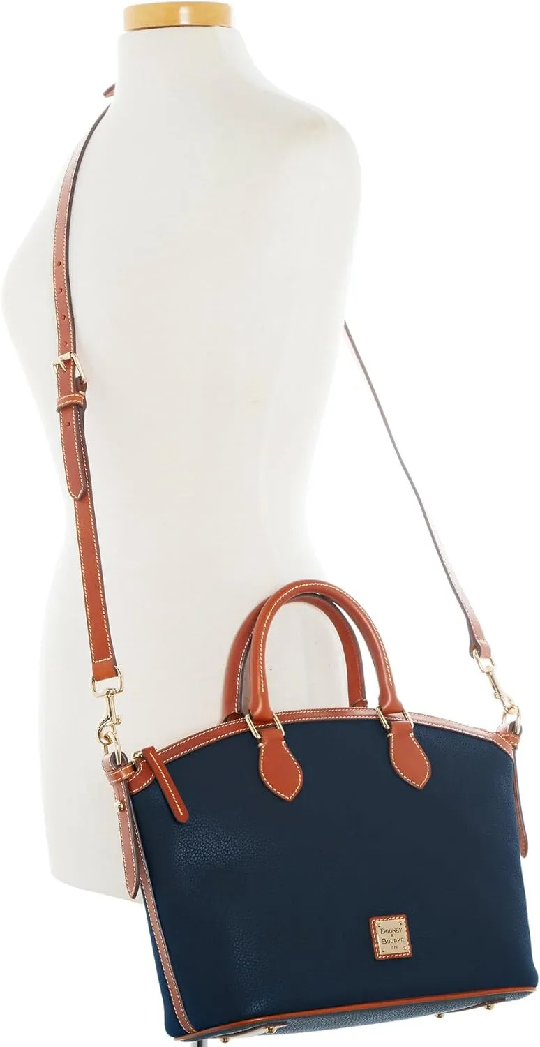 Dooney & Bourke Satchel Handbags for Women, Domed Leather Satchel Bag with Top Handles and Removable Crossbody Strap