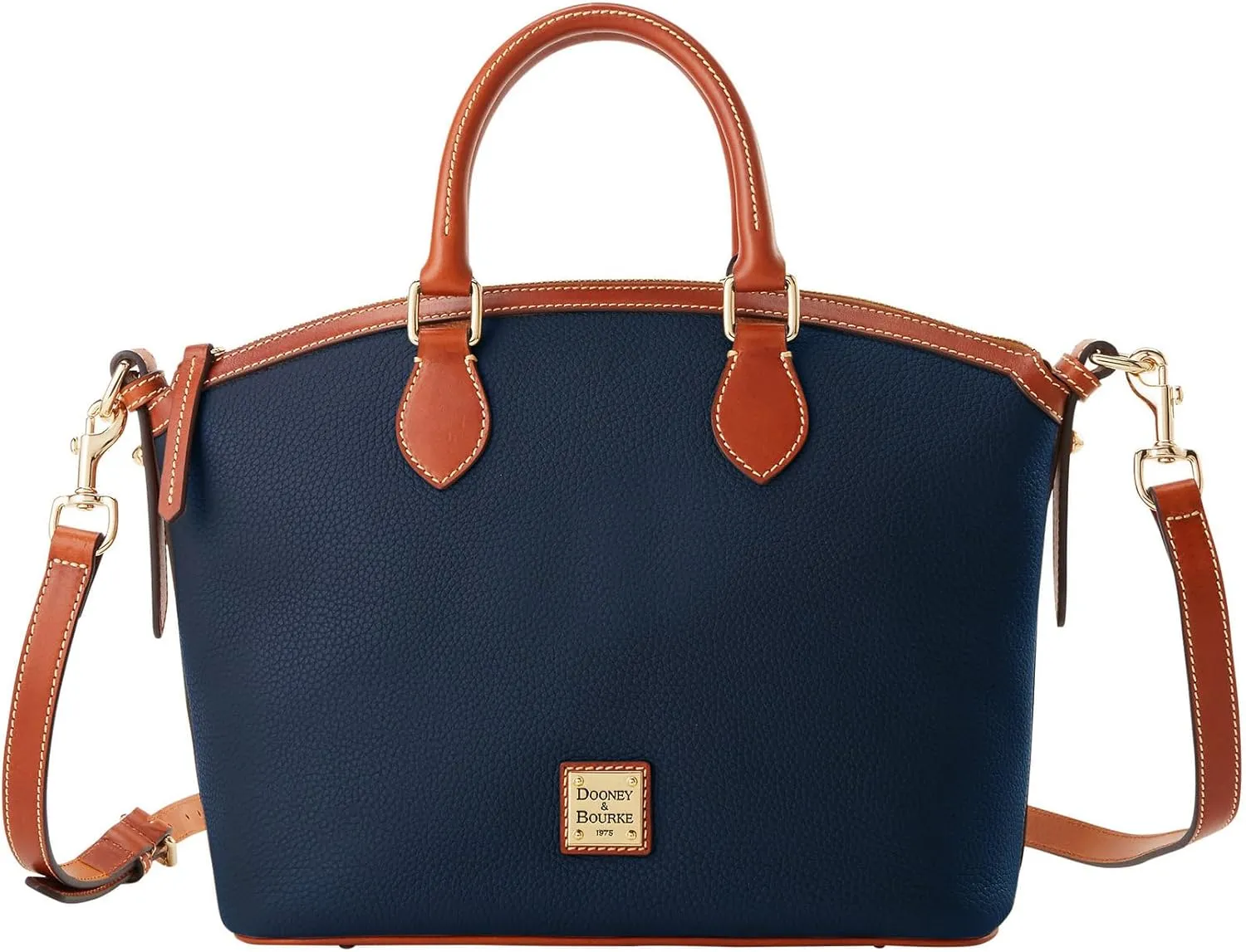Dooney & Bourke Satchel Handbags for Women, Domed Leather Satchel Bag with Top Handles and Removable Crossbody Strap