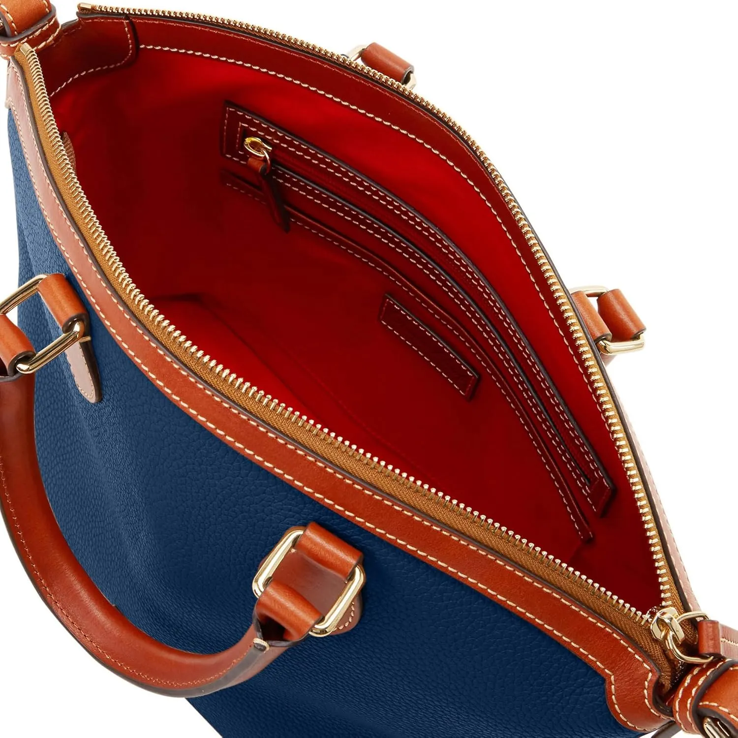 Dooney & Bourke Satchel Handbags for Women, Domed Leather Satchel Bag with Top Handles and Removable Crossbody Strap