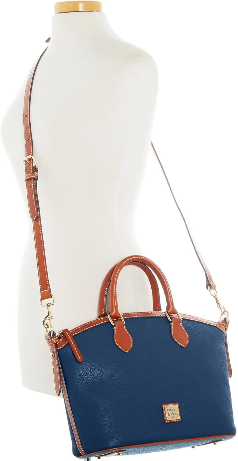 Dooney & Bourke Satchel Handbags for Women, Domed Leather Satchel Bag with Top Handles and Removable Crossbody Strap