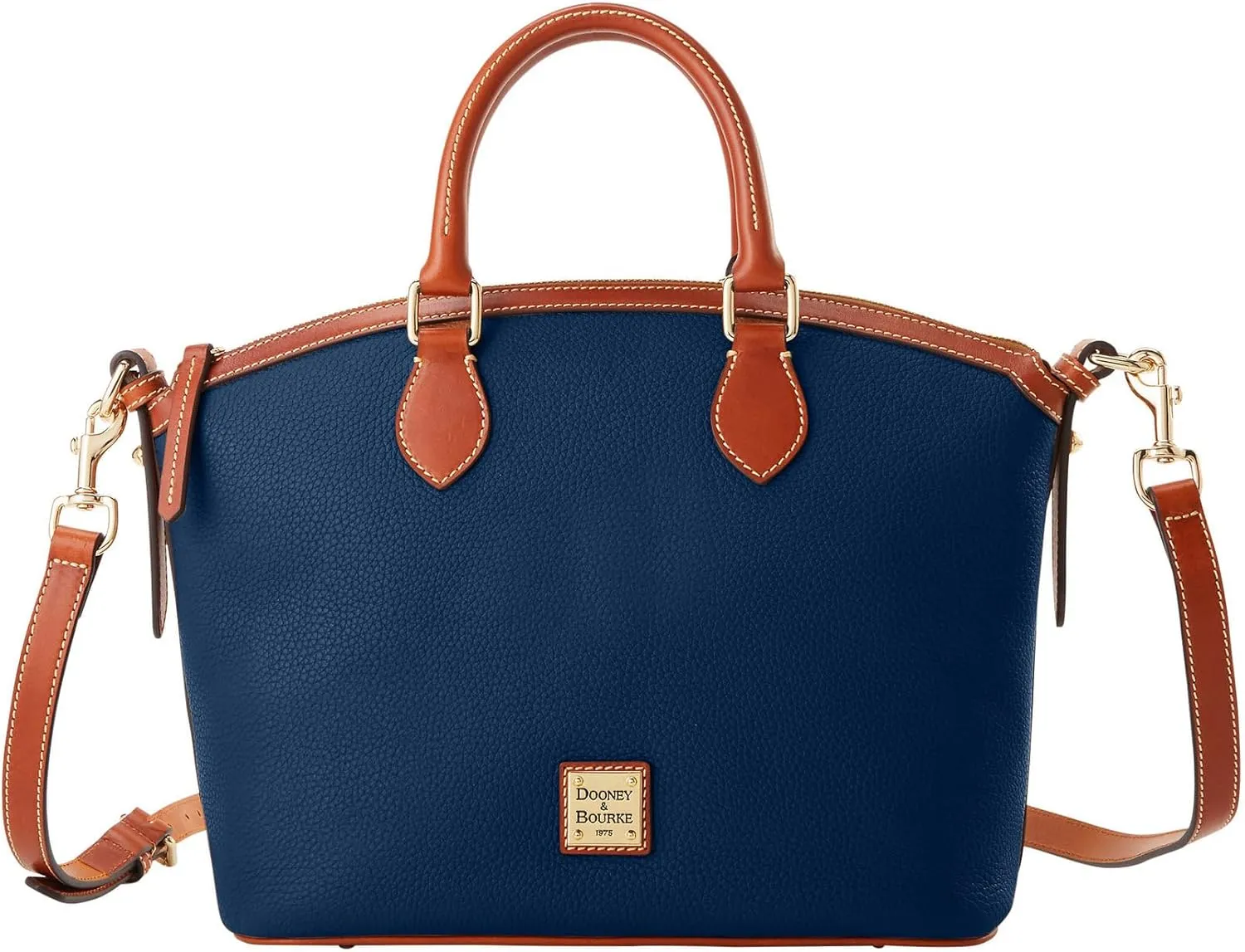 Dooney & Bourke Satchel Handbags for Women, Domed Leather Satchel Bag with Top Handles and Removable Crossbody Strap