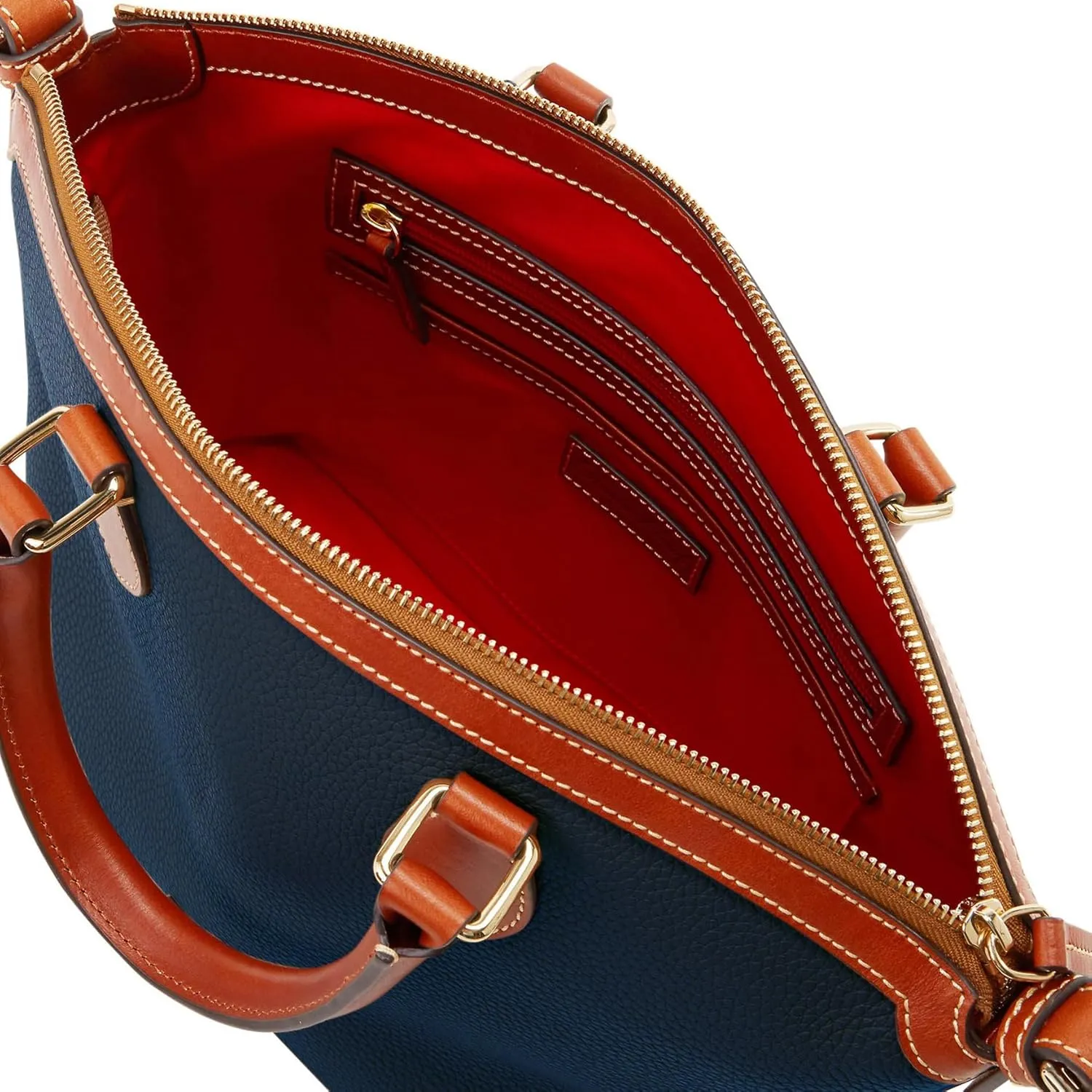 Dooney & Bourke Satchel Handbags for Women, Domed Leather Satchel Bag with Top Handles and Removable Crossbody Strap