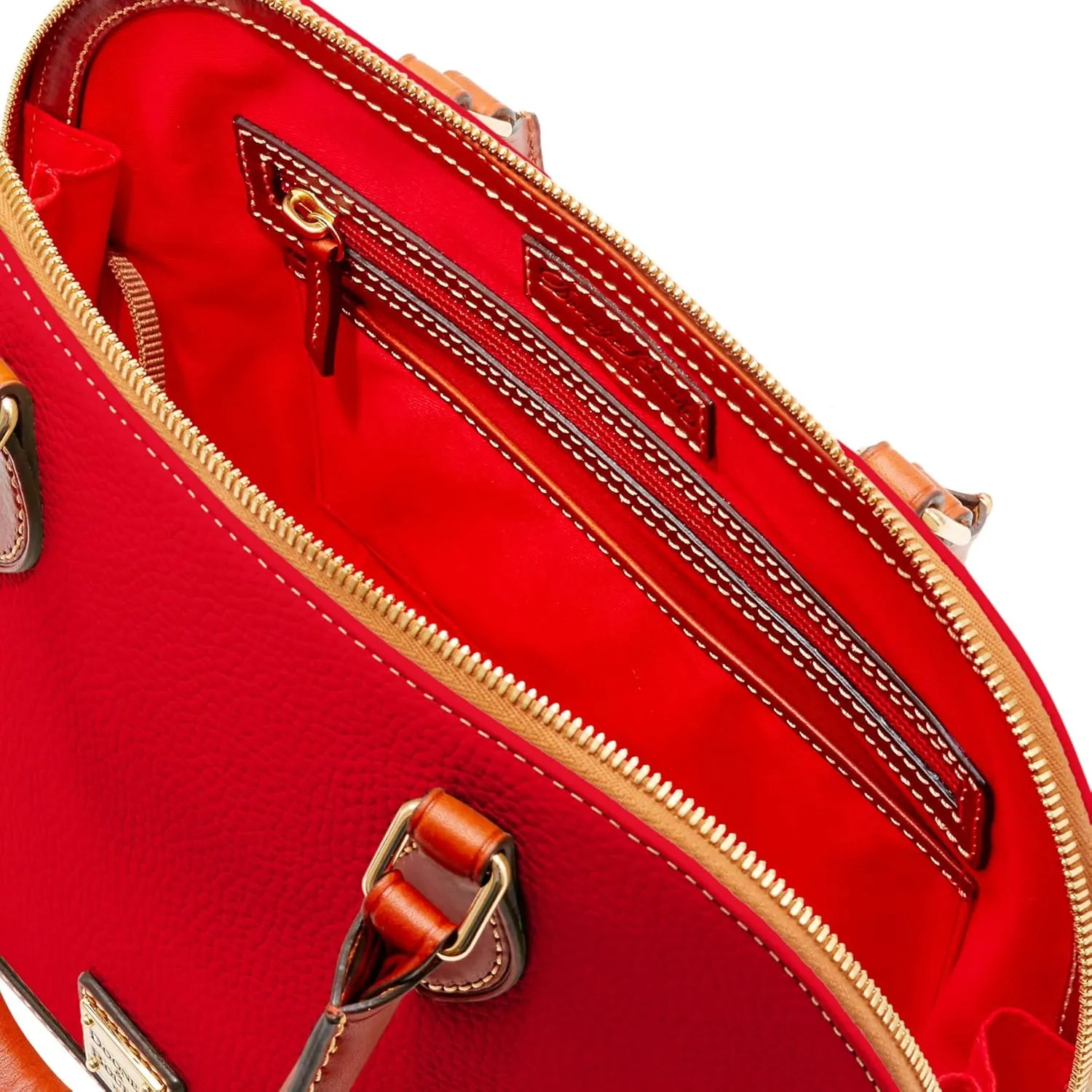 Dooney & Bourke Women's Zip Zip Satchel in Pebble Grain Leather, Large Handbag with Adjustable & Detachable Shoulder Strap