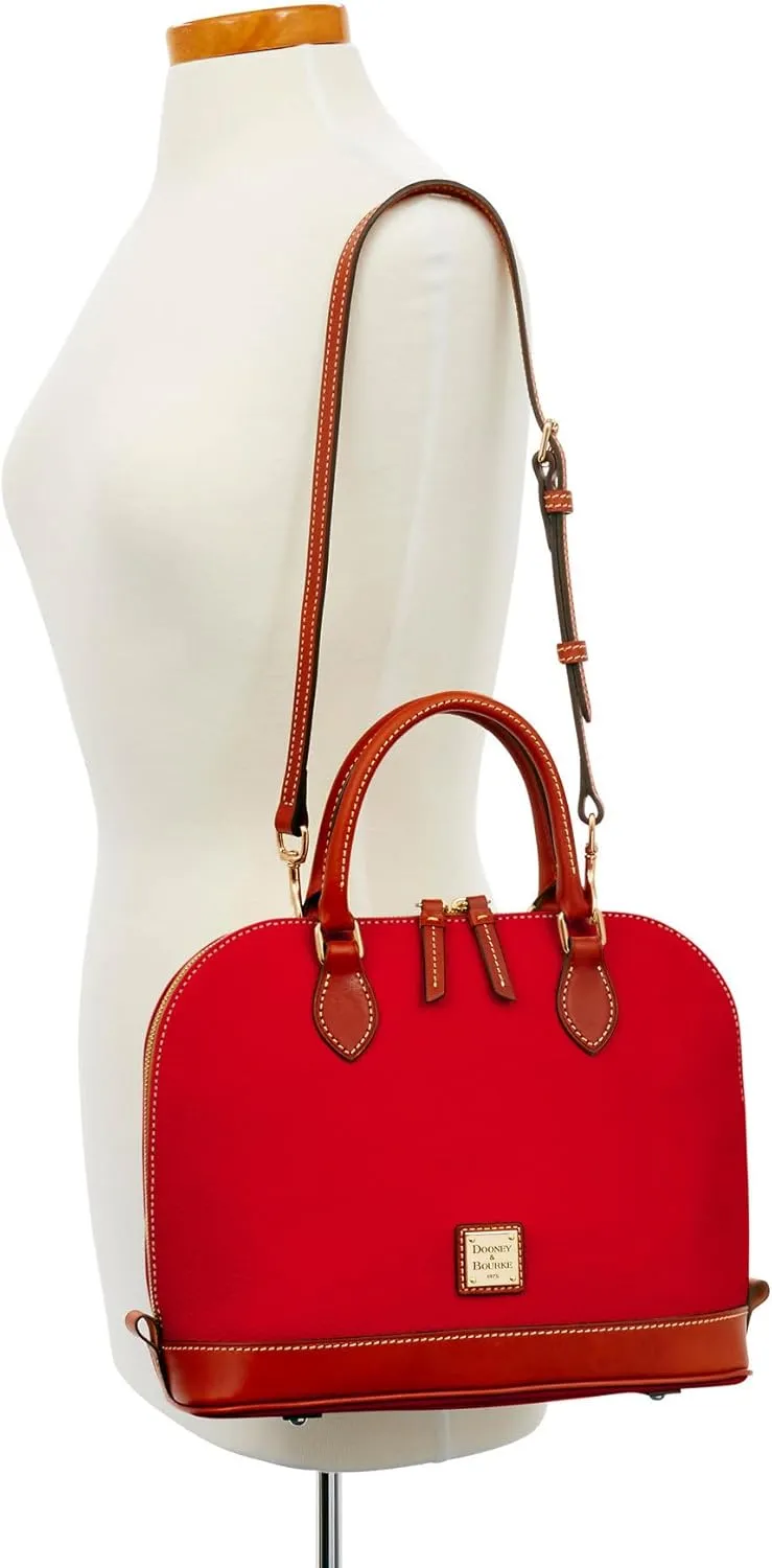 Dooney & Bourke Women's Zip Zip Satchel in Pebble Grain Leather, Large Handbag with Adjustable & Detachable Shoulder Strap