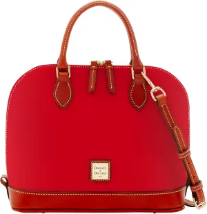 Dooney & Bourke Women's Zip Zip Satchel in Pebble Grain Leather, Large Handbag with Adjustable & Detachable Shoulder Strap