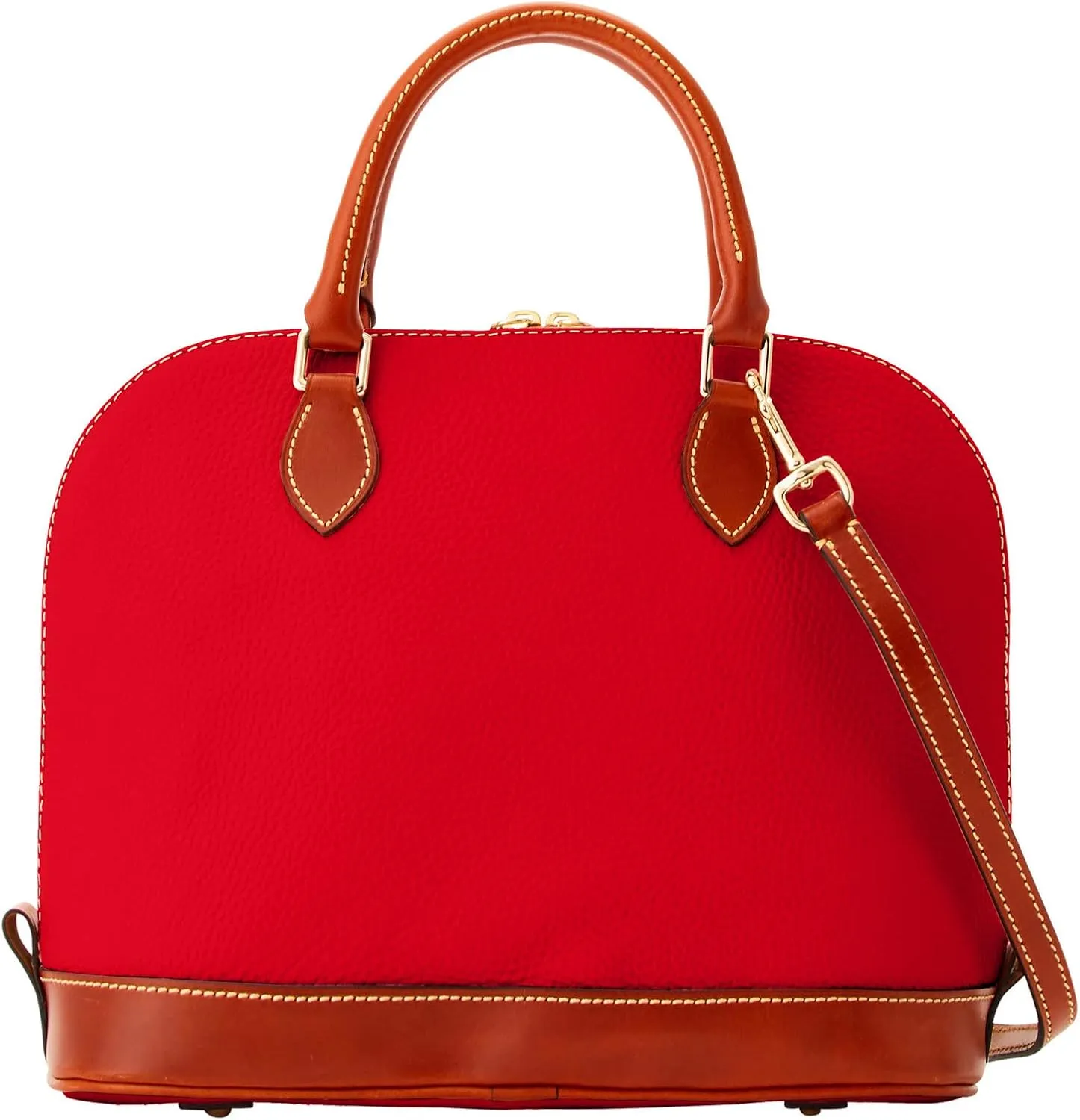 Dooney & Bourke Women's Zip Zip Satchel in Pebble Grain Leather, Large Handbag with Adjustable & Detachable Shoulder Strap
