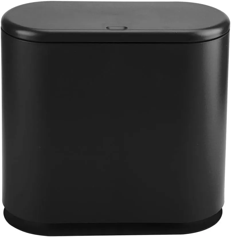 Double Layers Destop Trashbin Garbage Can Waste Classification Bathroom (Black)