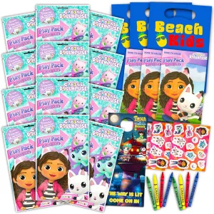 DreamWorks Gabby's Dollhouse Play Pack Party Favors - Bundle with 12 Gabby's Dollhouse Treat Bags with Coloring Book, Coloring Utensils and More