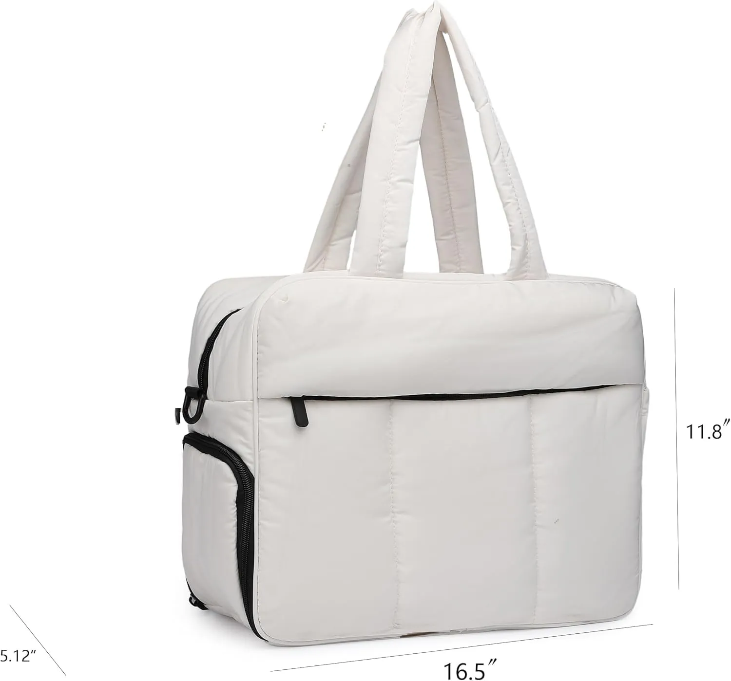 Duffel Weekender Bag, Puffer Tote Gym Bag for Women, Large Capacity Travel Duffle Bags with Shoe Compartment