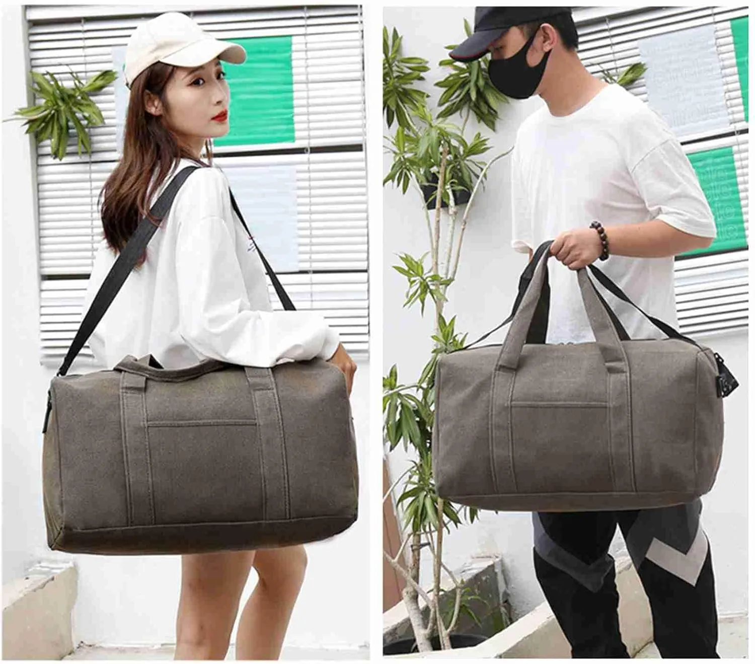 Duffle Bag For Travel, Large Capacity Travel Bag can Hold 15.6 Inch Laptop Travel Toiletry Bag Weekender Bags For Women with Haul Handles for Men and Women Travel Work Gym