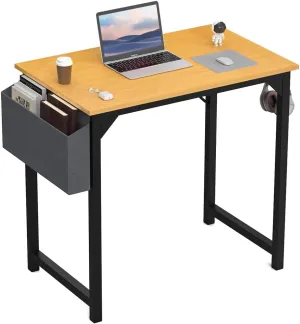 DUMOS 32 Inch Office Small Computer Desk Modern Simple Style Writing Study Work Table for Home Bedroom - Natural Wood