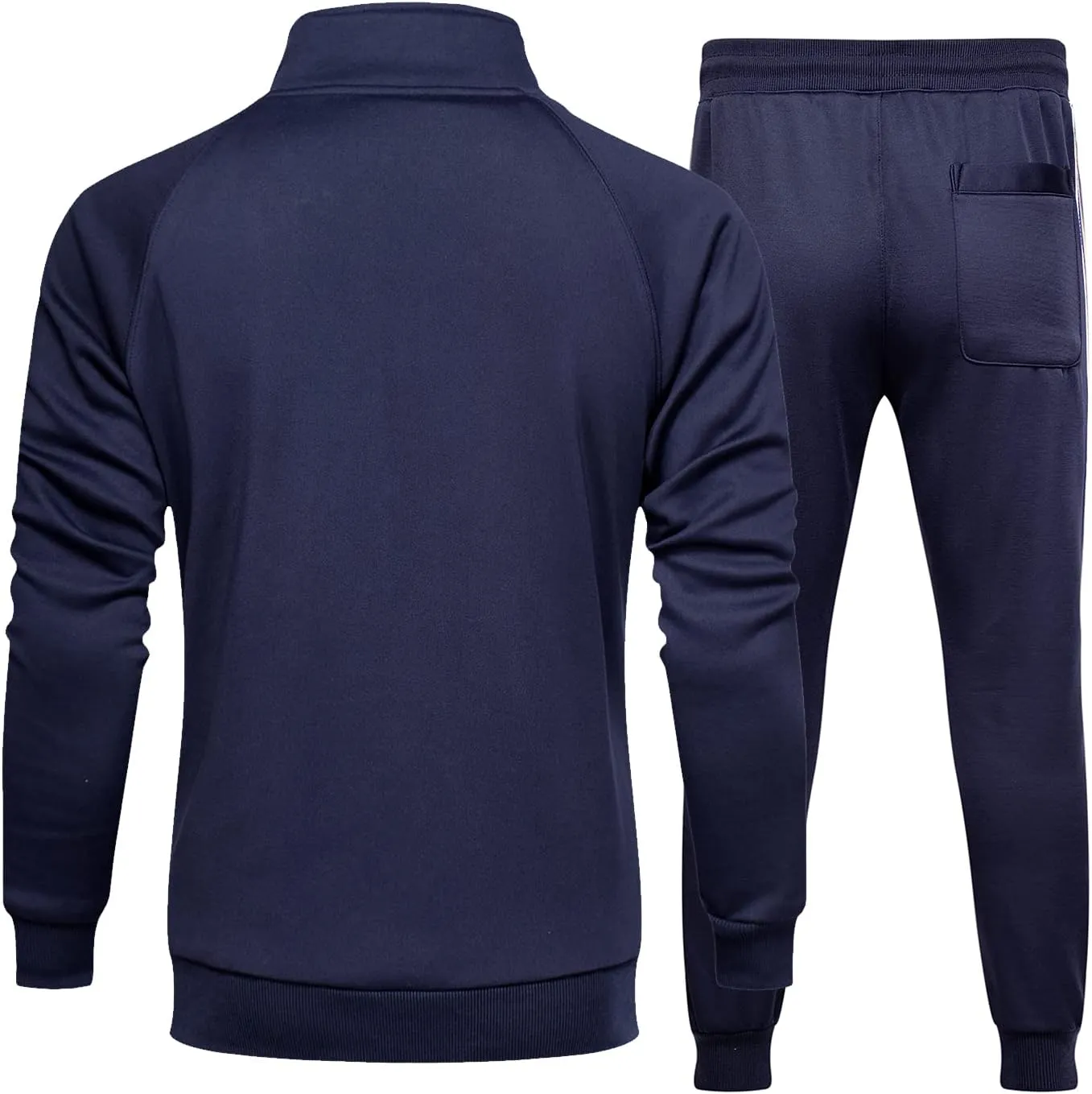 DUOFIER Men Tracksuit Set Full-Zip Sweatshirt Jogger Sweatpants Warm Sports Suit Gym Training Wear