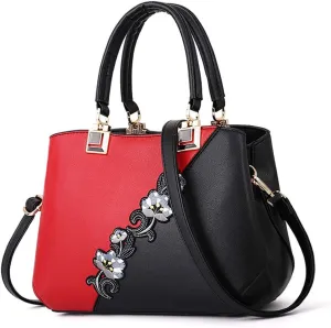 ELDA Purses and Handbags for Women Embroidery Top Handle Satchel Fashion Ladies Shoulder Bag Tote Purse Messenger Bags