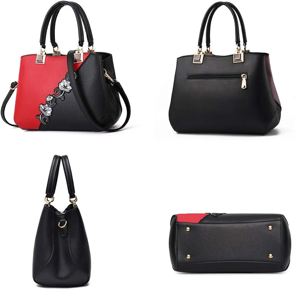 ELDA Purses and Handbags for Women Embroidery Top Handle Satchel Fashion Ladies Shoulder Bag Tote Purse Messenger Bags