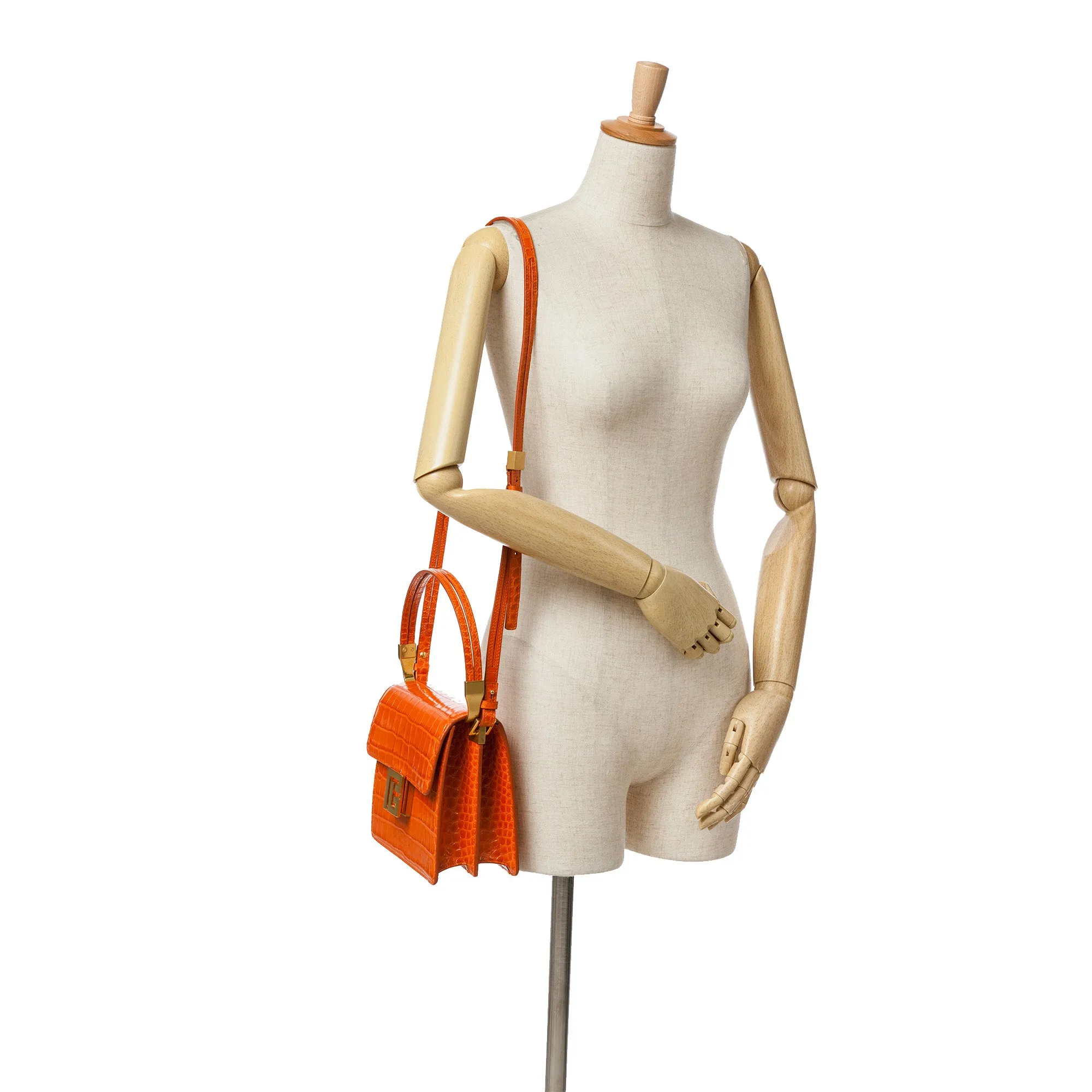 Embossed Calfskin Ely Satchel