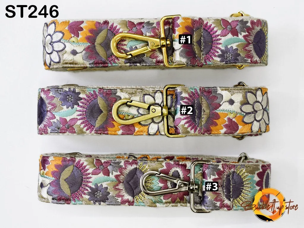 Embroidered Detachable Guitar Strap Crossbody Strap for Purses Bags Embroidery Replacement Messenger Strap Boho Tote Handbag Strap Gift Mom