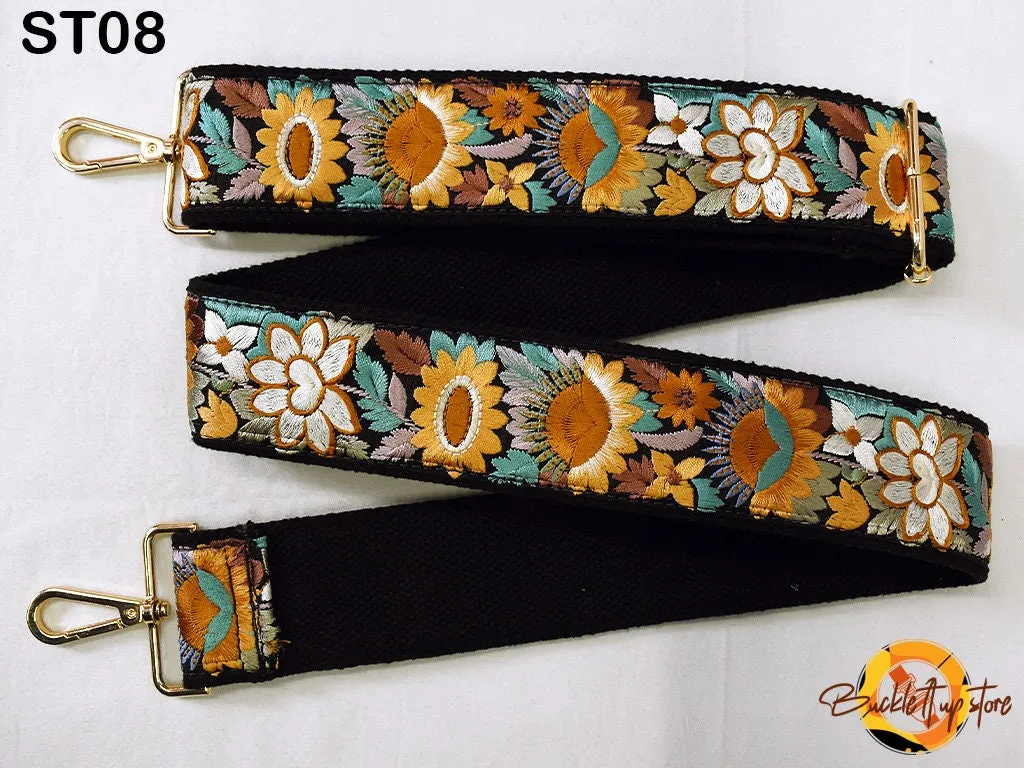 Embroidered Purse Strap Crossbody Strap for Purses Boho Bags Strap Embroidery Replacement Strap Boho Camera Strap Handbag Strap gift for her