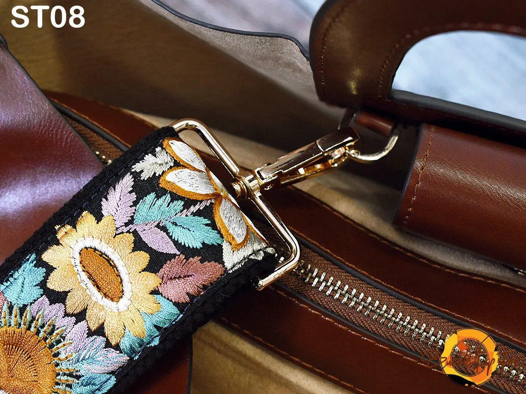 Embroidered Purse Strap Crossbody Strap for Purses Boho Bags Strap Embroidery Replacement Strap Boho Camera Strap Handbag Strap gift for her