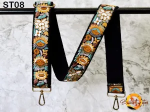 Embroidered Purse Strap Crossbody Strap for Purses Boho Bags Strap Embroidery Replacement Strap Boho Camera Strap Handbag Strap gift for her