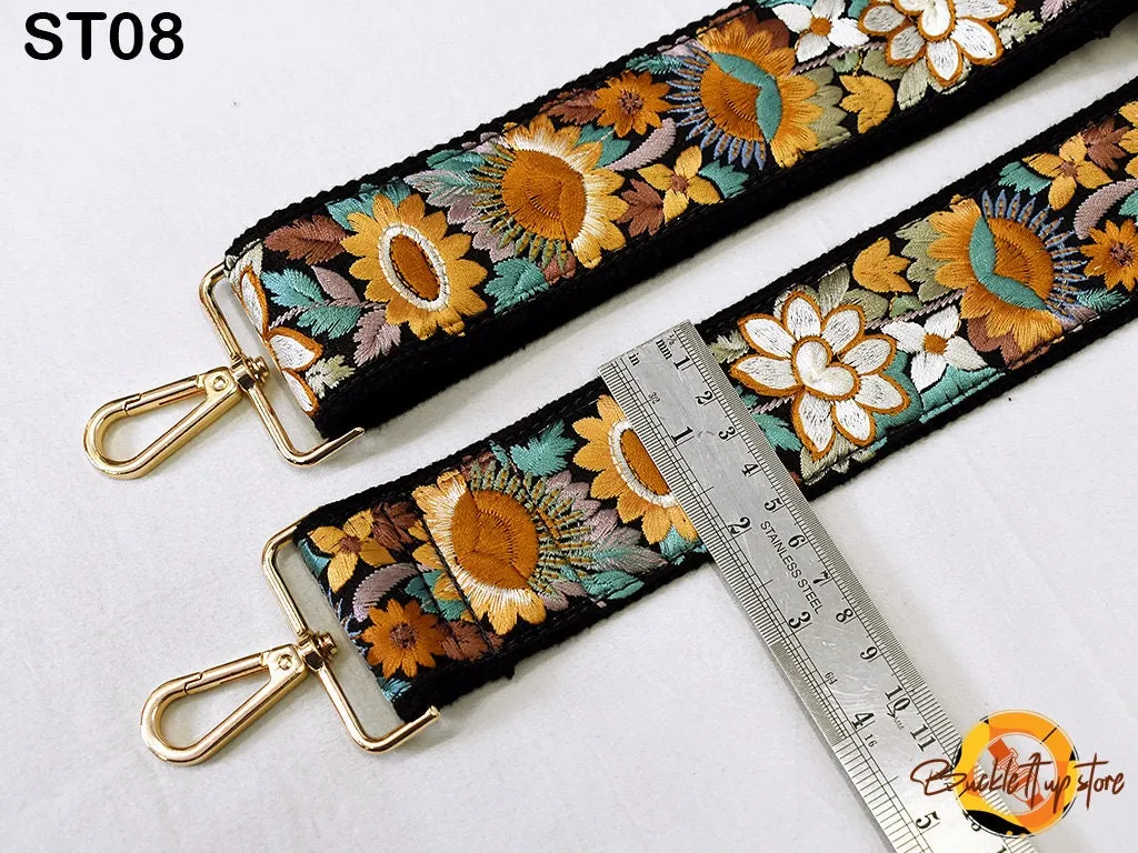 Embroidered Purse Strap Crossbody Strap for Purses Boho Bags Strap Embroidery Replacement Strap Boho Camera Strap Handbag Strap gift for her