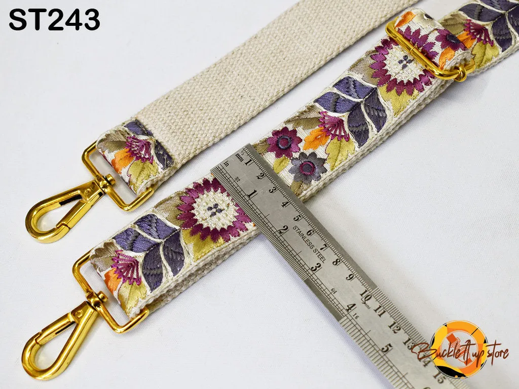 Embroidered Purse Strap Crossbody Strap for Purses Boho Bags Strap Embroidery Replacement Strap Boho Guitar Strap Handbag Strap gift for her
