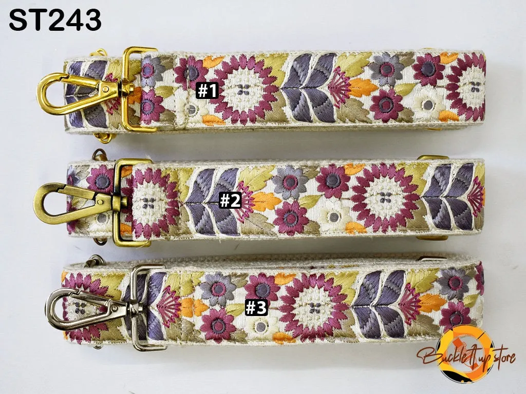 Embroidered Purse Strap Crossbody Strap for Purses Boho Bags Strap Embroidery Replacement Strap Boho Guitar Strap Handbag Strap gift for her