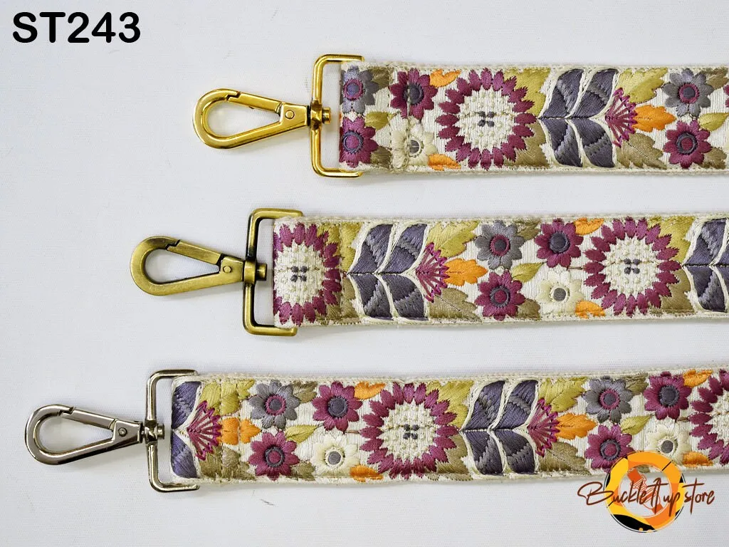Embroidered Purse Strap Crossbody Strap for Purses Boho Bags Strap Embroidery Replacement Strap Boho Guitar Strap Handbag Strap gift for her