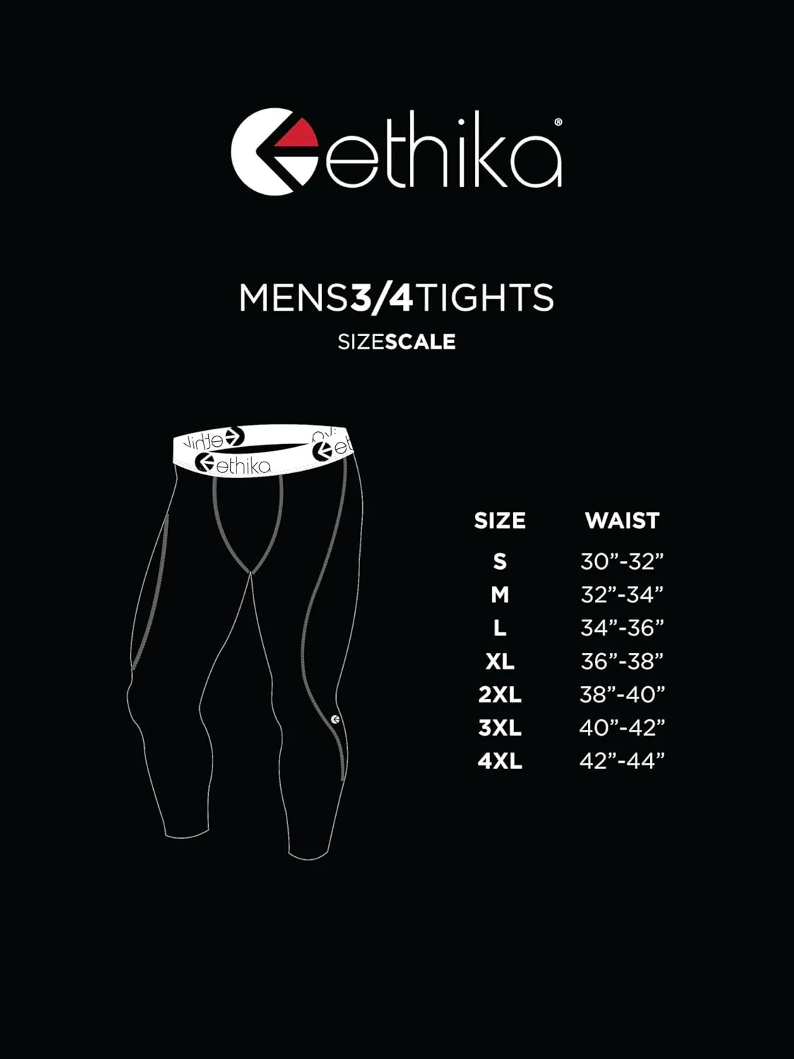Ethika Men's Subzero 3/4 Tight | Infrared