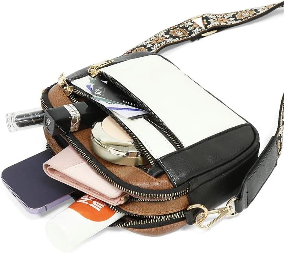 Ethnic Leather Bags for Women Casual Shoulder Bag Crossbody Bag Satchel on Trend Purses for Work Travel 2024