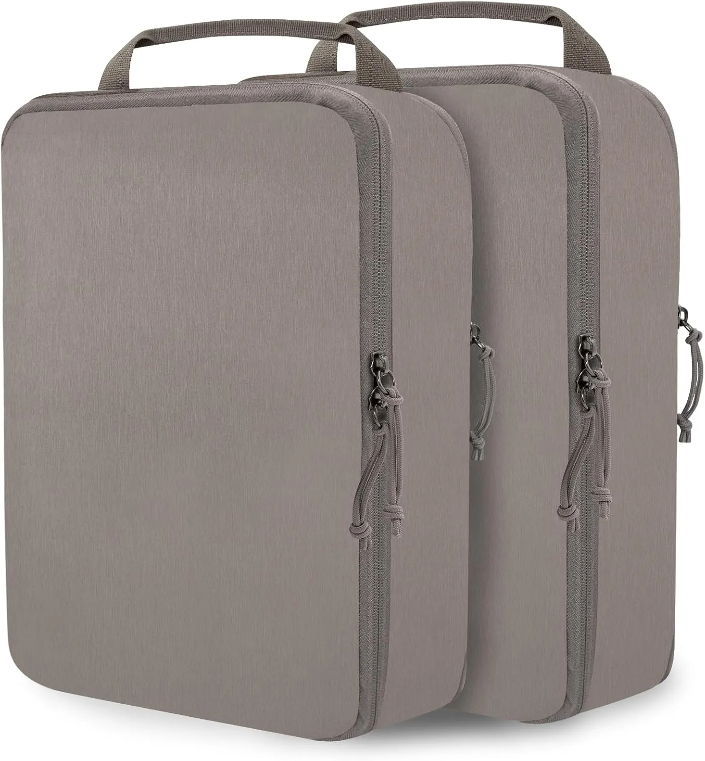 Extra Large Compression Packing Cubes for Travel Accessories, 2 Set Compression Bags Travel Cubes for Packing Suitcase Luggage Organizer Bags Set, Khaki