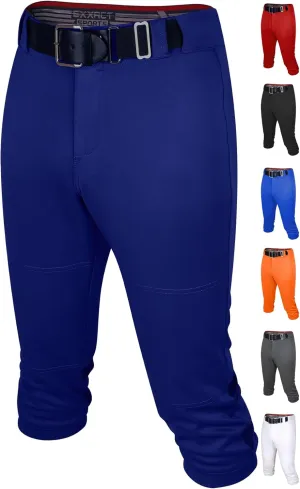 Exxact Sports Zipper Softball Pants for Women - Elastic Bottom Womens Softball Pants with Mesh Panels